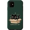 Cute Homeless Cat in a Box Custodia per iPhone 11 Gatto senzatetto carino gattino cartone animato amante gatto animale umorismo