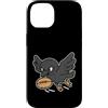 raven rugby bird mascot flying cartoon f Custodia per iPhone 14 volante, corvo, con, palla rugby, cartone