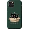 Cute Homeless Cat in a Box Custodia per iPhone 11 Pro Gatto senzatetto carino gattino cartone animato amante gatto animale umorismo