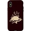 Y2K 90s Funny Cat Tomcat Kitten Art Custodia per iPhone X/XS Gatto pigro paffuto Tomcat anni '90 Y2K di Fish Bones Stargazing