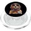 Vintage Retro Knitting Cute Lover Women Golden Retriever Dog Granny Square Crochet Yarn Crochet Yarn Crochet PopSockets PopGrip per MagSafe