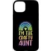 Aunt To Be Pregnancy Announcement Party Custodia per iPhone 15 Plus Estetica I'm The Crafty Aunt Boho Rainbow Heart