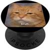 Cute Orange Cat Art Meme Humor (Bruh) Foto sfocata divertente del meme del gatto arancione deluso Bruh PopSockets PopGrip Adesivo