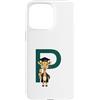 Timowo Studio Custodia per iPhone 15 Pro Max Giraffa Diploma Lettera P Alfabeto Animale