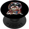Vintage Retro Knitting Cute Lover Women Boston Terrier, filo quadrato all'uncinetto per cani Bostie Granny PopSockets PopGrip Adesivo