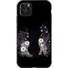 Cottagecore Cat Fairycore Forestcore Flo Custodia per iPhone 11 Pro Max Black Cat Cottagecore Estetica Fiori Giardino Fairycore