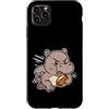 hippo rugby strong mascot run cartoon ru Custodia per iPhone 11 Pro Max Forte ippopotamo rugby corridore cartone animato