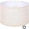 OUTON Beige Grande Paralume per Lampade da Terra, 40,6cm Alto x 40,6cm Basso x 22,9cm Altezza, Facile da Montare, Paralumi a Forma di Tamburo in Lino per Lampade da Tavolo