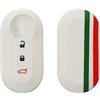 kwmobile Custodia Coprichiave Compatibile con Fiat Lancia con 3 tasti pieghevole Cover - Copritelecomando Chiave Auto - Copri Chiavi Macchina Bandiera italiana