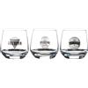 Urban Living Set di 3 bicchieri da whisky da 280 ml, con stampa, per scotch, rum, liquori, bourbon, per compleanno, Natale, per uomini, papà, marito, regalo per feste a casa