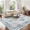 GENIMO - Tappeto Vintage 200x290cm - Antiscivolo, Resistente, Facile da Pulire - Per Soggiorno, Sala da Pranzo, Corridoio - Blu