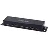 LogiLink Hub USB 2.0 LogiLink per montaggio a parete, 7 porte, alloggiamento in metallo