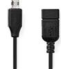 Nedis Adattatore USB Nedis | USB 2.0 | Connettore USB Micro-B | Presa USB-A | 480 Mbps | 0,20 m | piatto | nichelato | PVC | Nero | Sacchetto di plastica NE550677357