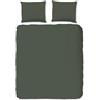 Muller Textil Set di biancheria da letto HIP tinta unita 240x200/220 cm verde oliva