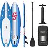 CAPITAL SPORTS Lanikai Cruiser 9.8 - Set da SUP gonfiabile, composto da: tavola + pagaia + leash + zaino + pompa, forma Cruiser, pagaia telescopica