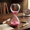 Clessidra Nodo dell'Amore Onlylux in Vetro con Sabbia Rosa - H 20 cm