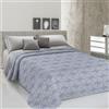 PENSIERI DELICATI Telo Copriletto Matrimoniale 260 x 280 cm, Telo Singolo 100% Cotone Pique, Ideale Come Arredo, Coperta Salva Letto 2 Piazze, Fantasia Olivia Azzurro, 100% Made in Italy