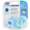 CHICCO (ARTSANA SpA) Chicco Succhietto Light Azzurro Silicone 2-6Mesi 2pezzi