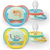 PHILIPS SpA Philips avent succhietti air notte +18m con animali leopardo scimmia 2 pezzi