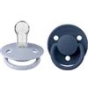 BIBS DANMARK ApS Bibs ciuccio de lux rotondo silicone blu polvere/blu acciaio 0 36 box 2 pezzi