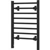 HOMCOM Calorifero Scaldasalviette da Terra o Parete 150W, Porta Asciugamani Riscaldato in Lega di Alluminio con 8 Barre e Timer da 2 o 4 Ore, Resistente all'Acqua, 53x35x90 cm, Nero