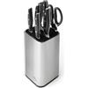 Joeji's Kitchen Ceppo portacoltelli da cucina universale senza coltelli con fessure per forbici e asta per affilare Portacoltelli da cucina in acciaio inox facile da pulire e scolare