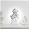 Busto Classico in Resina Dettagli Scolpiti Statua con Base Rettangolare