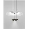 Vistosi DIONE SOSPENSIONE 1G BIANCO SATINATO ACCIAIO SATINATO L3223 DOPPIA EMISSIONE LED 26W 3500LM 3000K DIMMERABILE DOPPIA EMISSIONE