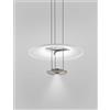Vistosi DIONE SOSPENSIONE 1M BIANCO SATINATO ACCIAIO SATINATO L2223 LED 26W 3500LM 2700K DIMMERABILE DOPPIA EMISSIONE