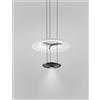 Vistosi DIONE SOSPENSIONE 1M BIANCO SATINATO NICKEL NERO SATINATO L2223 LED 26W 3500LM 2700K DIMMERABILE DOPPIA EMISSIONE
