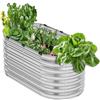 VEVOR Letto da Giardino Rialzato in Metallo, Fioriera Zincata per Esterni, con Fondo Aperto, Letto Rialzato Ovale per Giardinaggio di Verdure, Fiori, Piante Grasse, Argento Scuro 2400 x 600 x 560 mm