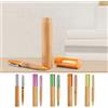 Penna in bamboo con custodia refill nero personalizzabile Dermot personalizzate o neutre