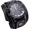 sharprepublic Orologio da polso da uomo retrò punk pelle per orologio da uomo per colleghi , NERO