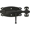 Amig - Chiavistello da Sovrapporre per Porte e Mobili Mod. 484 | Fermaglio di Sicurezza per Chiusura Orizzontale | Materiale Acciaio con Asse in Zamak | 120 mm | Stile Rustico | Include Viteria | Nero
