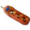 Electraline 59642 Ciabatta a 3 prese con interruttore, cavo 3G1 3 m, colore: arancione trasparente