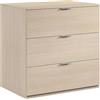 Dmora - Cassettiera Bridgeport, Settimanale moderna a 3 cassetti, Mobile Comò basso per camera da letto, Mobile Settimanale, 77x38h80 cm, Rovere