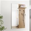 Dmora Mobile da Ingresso Kokoya 79x20x132h cm Marrone Rovere Nodi Specchio Incluso un Ripiano, Appendiabiti