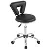 Yaheetech Sgabello Estetista con Schienale con Ruote Altezza Regolabile Girevole per Estetista Parrucchiere Ergonomico Ufficio Studio Scrivania Salone Nero