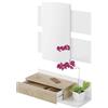Habitdesign 13Casa Aragona B01 Mobile Ingresso + Specchio, 75X29X20 H cm, Bianco, Faggio, Melamina, 20x75x29 cm