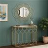 Dmora Consolle 91x41x78h cm oro Specchio Incluso Ripiani