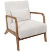 HOME DECO FACTORY, HD0349, poltrona da soggiorno Cotele Scott Beige, morbidezza, mobili, seduta, divano e poltrona, 64,5x75x86 cm, altezza seduta 43 cm, beige