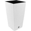 Prosperplast Vaso di fiori quadrato alto 19 L Prosperplast Rato in plastica CON serbatoio in colore bianco, 45 (altezza) x 24 (lunghezza) x 24 (profondità) cm