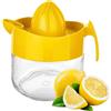 jatisse Grapefuit, spremiagrumi in vetro, arancione, spremiagrumi manuale, estrattore, manuale con manico e beccuccio, senza BPA e senza piombo, in vetro trasparente pesante, 286,3 g (giallo)