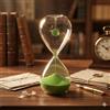 Clessidra Nodo dell'Amore Onlylux in Vetro con Sabbia Verde - H 20 cm