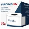 LabelTrade 50x Etichetta comp. con Brother DK11202 62 x 100 mm 300 etichetta +1x supporto r