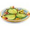 CERAMICHE CALTAGIRONE Centrotavola Frutta Fichi d'India di Sicilia in Ceramica Artigianale - Ø 46 x H. 7 cm