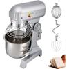 VEVOR Impastatrice Robot da Cucina, Impastatrice in Acciaio Inox 14L ca.,Potenza Nominale 600W, Regolabile (205/330/486 Giri/min), Ciotola in Acciaio Inox, Gancio per Impastare, Frusta, per Cucina