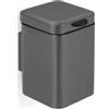 Relaxdays Cestino da Bagno da Muro, 3 L, Chiusura Automatica, Secchio Interno Estraibile, Bidone in Acciaio Inox, Grigio
