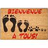 Douceur d'Intérieur Tapis déco, Zerbino in fibra di cocco e pvc, motivo: Bienvenue a tous, 40 x 60 cm