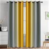 Yakamok Tende oscuranti sfumate gialle e grigie per camera da letto, tende oscuranti lunghe 213,4 cm, con occhielli, isolanti termicamente dalla luce, per soggiorno, 132 x 213 cm, 2 pannelli